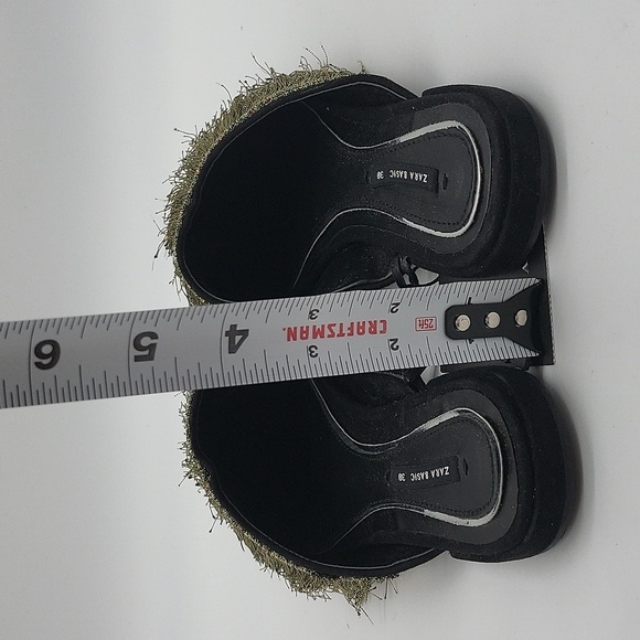 382- Zara Basic Collection Black Fringe Flat Mules Size 7.5 NWT - Picture 7 of 9